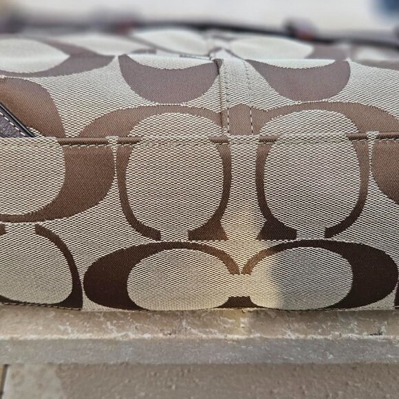Coach Signature Canvas Satchel/Bag Leopard/Brown, Leather Horsebit Hardware - Picture 16 of 17